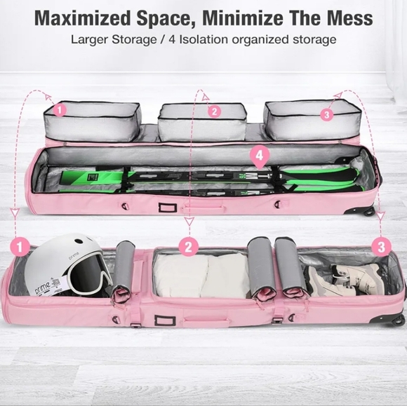 DASHINGNOAH Double Rolling Ski Bag BRAND NEW - Picture 7 of 7